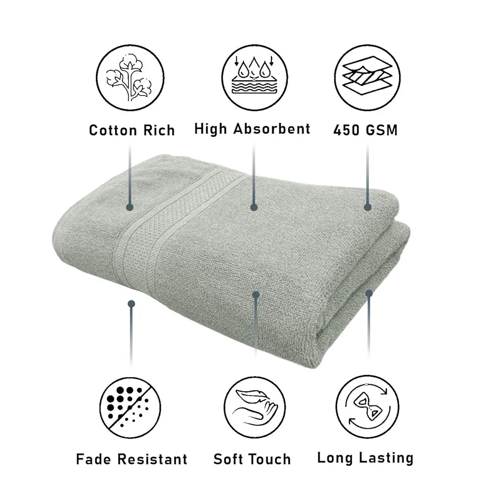 Luxe Home Cotton Bath Towel 450 GSM Quick Dry Large Size Bathroom Towels for Men & Women, Home, Kitchen, Gym, Spa